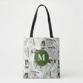 Leuke luiaard dierlijk patroon in wild bos monogra tote bag (Voorkant)