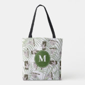 Leuke luiaard dierlijk patroon in wild bos monogra tote bag (Achterkant)