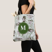 Leuke luiaard dierlijk patroon in wild bos monogra tote bag (Dichtbij)