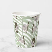 Leuke luiaard dierlijk patroon in wild bos papieren bekers (Achterkant)