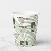 Leuke luiaard dierlijk patroon in wild bos papieren bekers (Links)