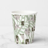 Leuke luiaard dierlijk patroon in wild bos papieren bekers (Rechts)