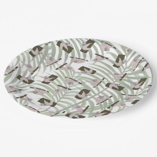 Leuke luiaard dierlijk patroon in wild bos papieren bordje (Gekanteld)