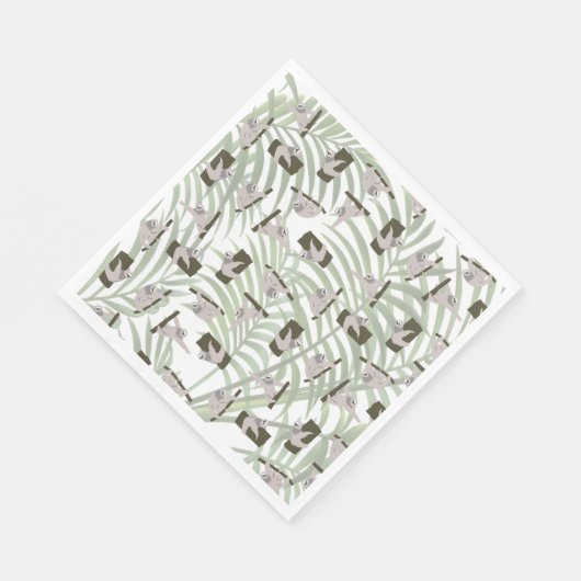 Leuke luiaard dierlijk patroon in wild bos servet (Hoek)