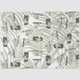 Leuke luiaard dierlijk patroon in wild bos tissuepapier