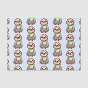 Leuke luiaard Dragen een Shirt Pattern Tissuepapier