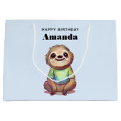 Leuke luiaard Dragen een Shirt Verjaardag Groot Cadeauzakje (Voorkant)