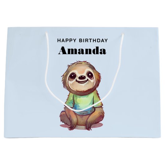 Leuke luiaard Dragen een Shirt Verjaardag Groot Cadeauzakje (Voorkant)