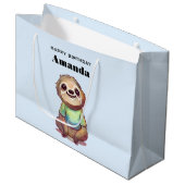 Leuke luiaard Dragen een Shirt Verjaardag Groot Cadeauzakje (Voorkant Gekanteld)