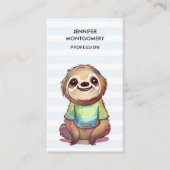 Leuke luiaard Dragen van een Shirt Visitekaartje (Voorkant)