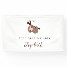 Leuke luiaard Eerste Verjaardag Schattig Dier Mini