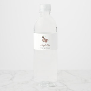 Leuke luiaard Eerste Verjaardag Schattig Dier Mini Waterfles Etiket