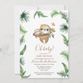 Leuke luiaard groen Waterverf Baby shower Kaart (Voorkant)