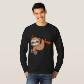 Leuke luiaard Holding Dumbbell T-shirt (Voorkant volledig)