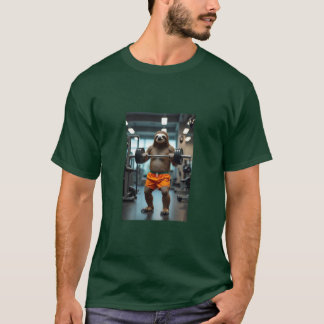 Leuke luiaard in het gym T-shirt