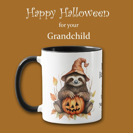 Leuke luiaard Jack o' lantaarn Kinder Halloween Mok