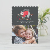 Leuke luiaard kleurrijke kerstfoto feestdagenkaart (Staand voorkant)