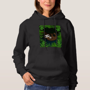 Leuke luiaard mam met cub Baby luiaard Hoodie
