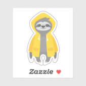 Leuke luiaard met een regenjas sticker (Vel)
