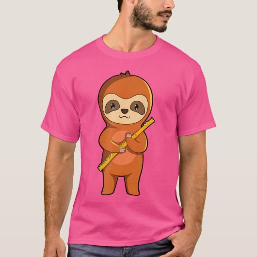 Leuke luiaard met fluit t-shirt (Voorkant)