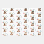 Leuke luiaard over verjaardagsfeest cadeau inpakpapier vel (Voorkant)