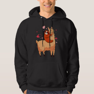 Leuke luiaard paardrijden lama dier hoodie
