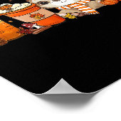 Leuke luiaard pompoen kruiden koffie latte Herfst  Poster (Hoek)