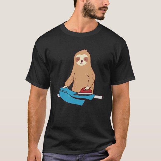 Leuke luiaard strijken knaagdier luie vermoeide tr t-shirt (Voorkant)