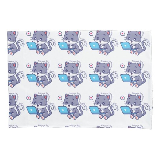 Leuke luie student - misschien ga ik morgen studer kussensloop (Voorkant)