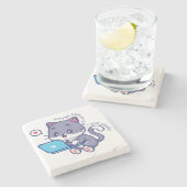 Leuke luie student - misschien ga ik morgen studer stenen onderzetter (Zijkant)