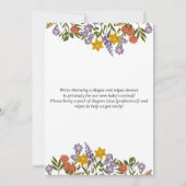 Leuke Luier en Wipes Baby shower Invitation Kaart (Achterkant)