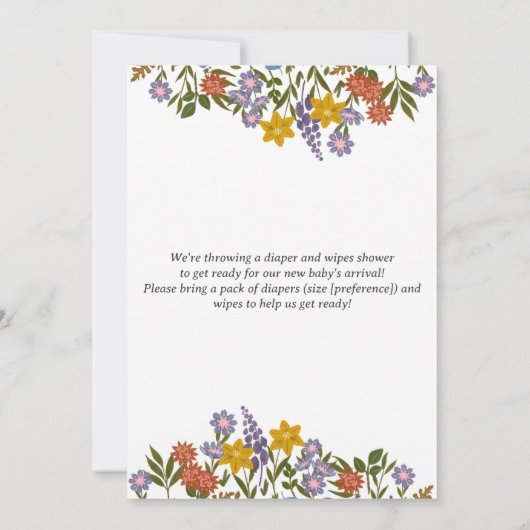 Leuke Luier en Wipes Baby shower Invitation Kaart (Achterkant)