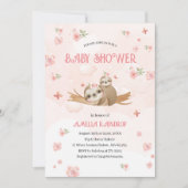 Leuke Luifelroze bloemetjes baby shower waterverf  Kaart (Voorkant)