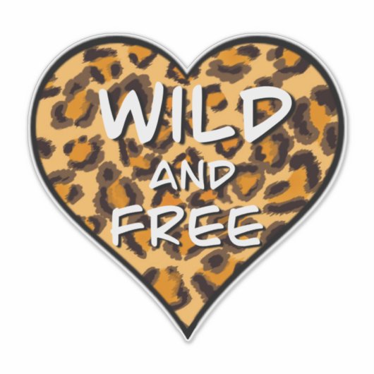 Leuke luipaard cheetah patroon wild en vrij hart sticker (Voorkant)