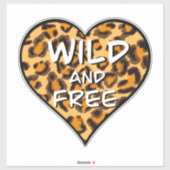 Leuke luipaard cheetah patroon wild en vrij hart sticker (Vel)