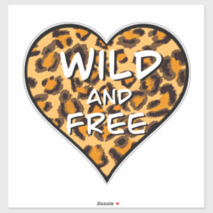 Leuke luipaard cheetah patroon wild en vrij hart sticker