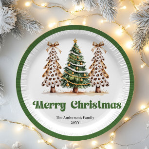 Leuke Luipaard Kerstboom Persoonlijke Papier  Papieren Bordje