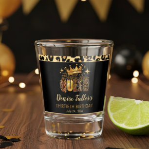 Leuke Luipaard Verjaardag Koningin Dertig Verjaard Shot Glas