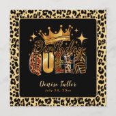 Leuke Luipaard Verjaardag Koningin Veertig Verjaar Kaart (Voorkant)