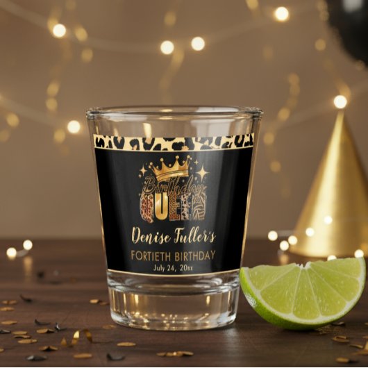 Leuke Luipaard Verjaardag Koningin Veertig Verjaar Shot Glas