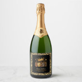 Leuke Luipaard Verjaardag Koningin Veertig Verjaar Sparkling Wijnetiket (Voorkant)