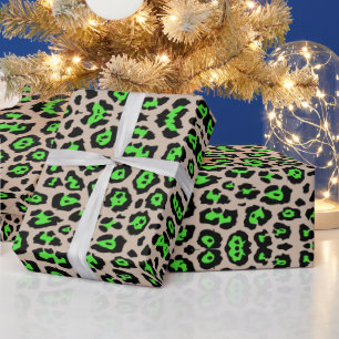 Leuke luipaardprint neon groen beige tan trendy ch cadeaupapier