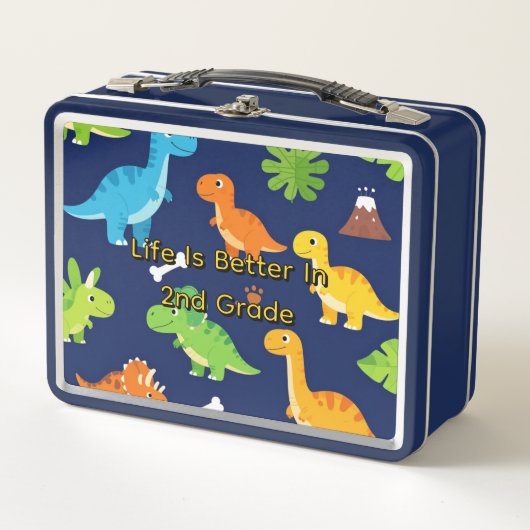 Leuke lunchbox voor groep 4 met dinosauriërs (Voorkant)