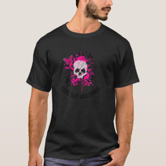 Leuke maar onstabiele Gothic en emo Leuke roze vli T-shirt