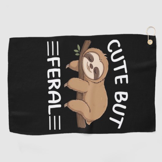 Leuke maar verwilderde grappige luiaard voor diere golfhanddoek (Horizontaal)