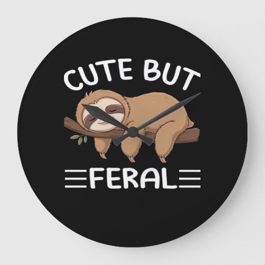 Leuke maar verwilderde grappige luiaard voor diere grote klok (Voorkant)