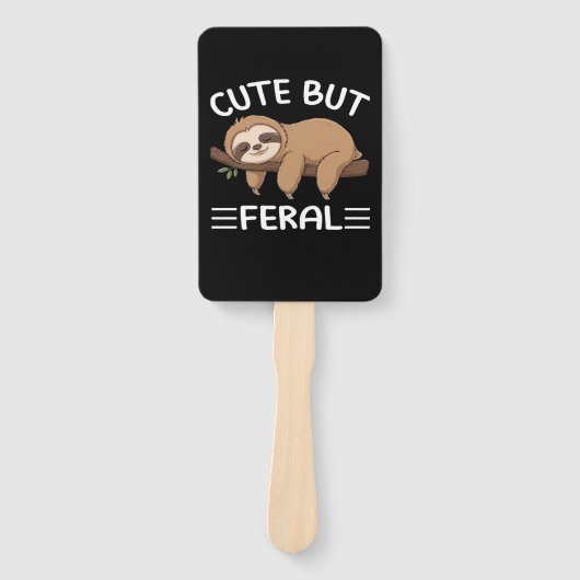 Leuke maar verwilderde grappige luiaard voor diere handwaaier (Voorkant)