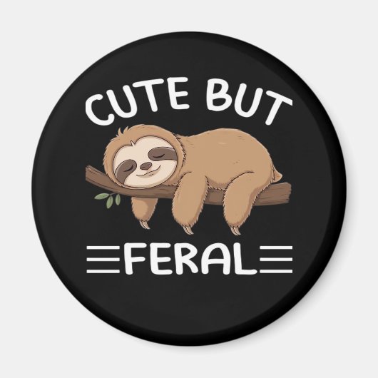 Leuke maar verwilderde grappige luiaard voor diere magneet (Voorkant)