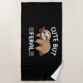 Leuke maar verwilderde grappige luiaard voor diere strandlaken (Voorkant)