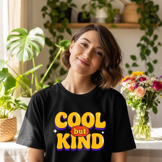 Leuke maar vriendelijke retro positieve quote t-shirt